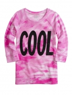 3/4 Sleeve Dye Effect Tunic Sweatshirt