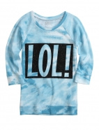 3/4 Sleeve Dye Effect Tunic Sweatshirt