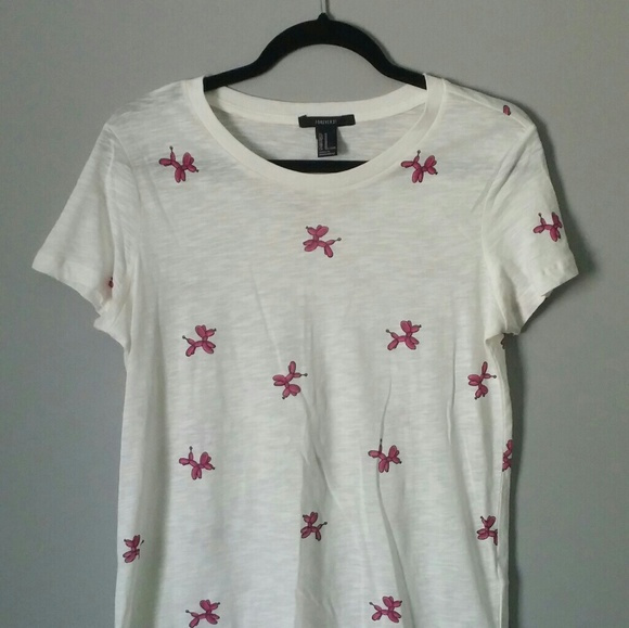 FOREVER 21 WHITE GRAPHIC TEE