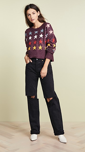 Wildfox Couture Rainbow Star Sweater