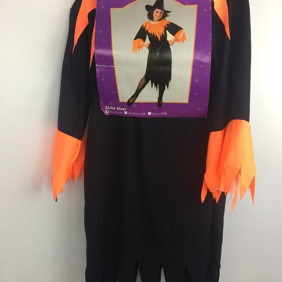 Child’s Witch Halloween Costume Black/Orange New