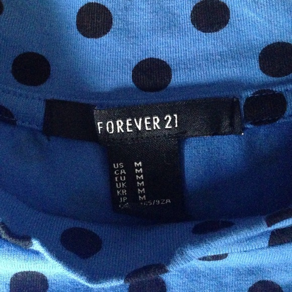 Blue and Black Polka Dot Crop Top Forever 21
