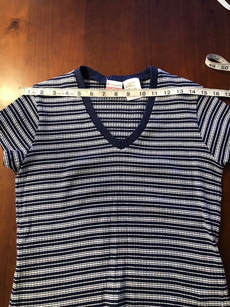 90s blue striped shirt/ribbed top/blue v neck 90s tight | Etsy