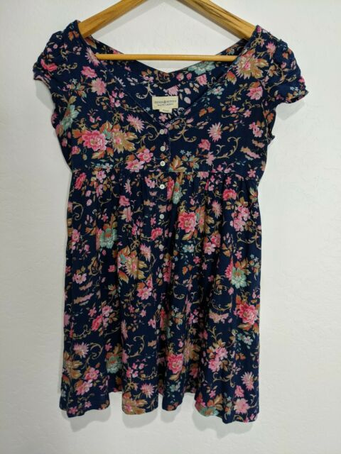 Denim & Supply Floral Button Front Mini Dress Women's Small 100% Viscose