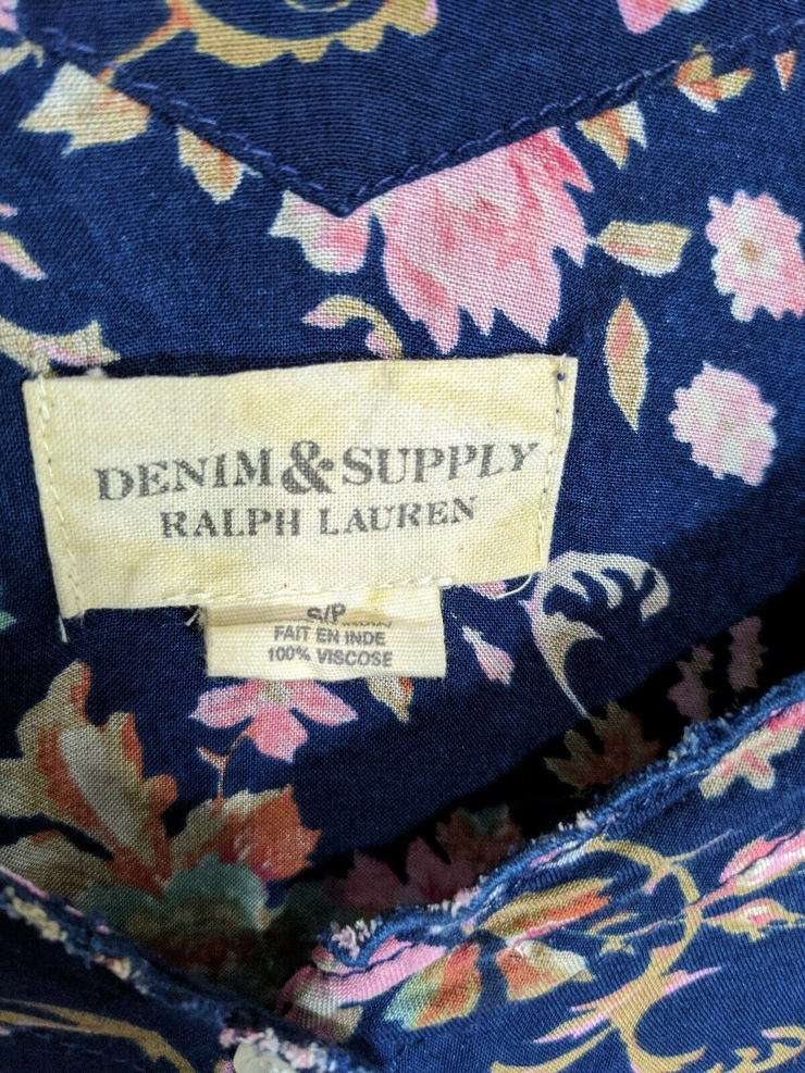 Denim & Supply Floral Button Front Mini Dress Women's Small 100% Viscose