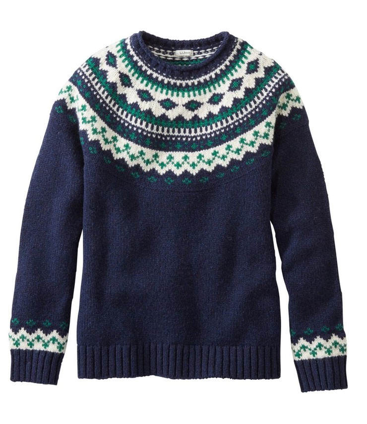 Women's L.L.Bean Classic Ragg Wool Sweater, Fair Isle Crewneck