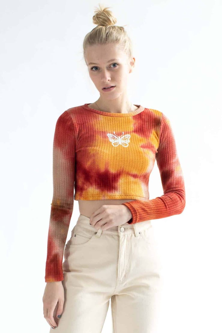 Butterfly Tie Dye Thermal Top