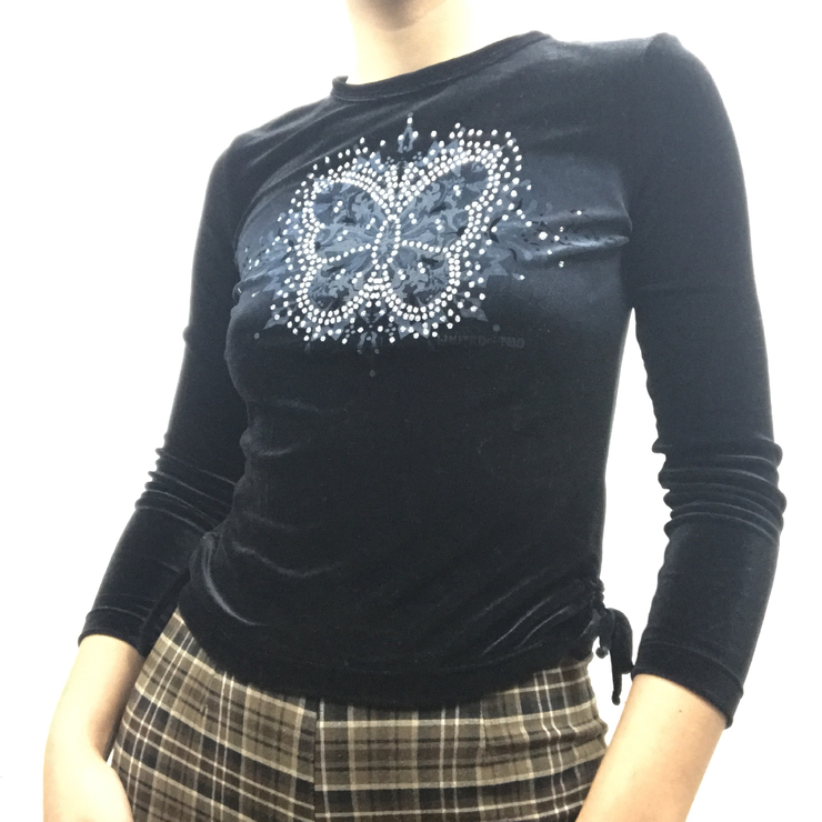 Vintage Y2K early 2000s butterfly long sleeve shirt