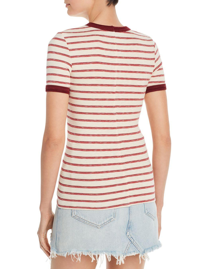 Enza Costa Women's Striped Ringer Tee