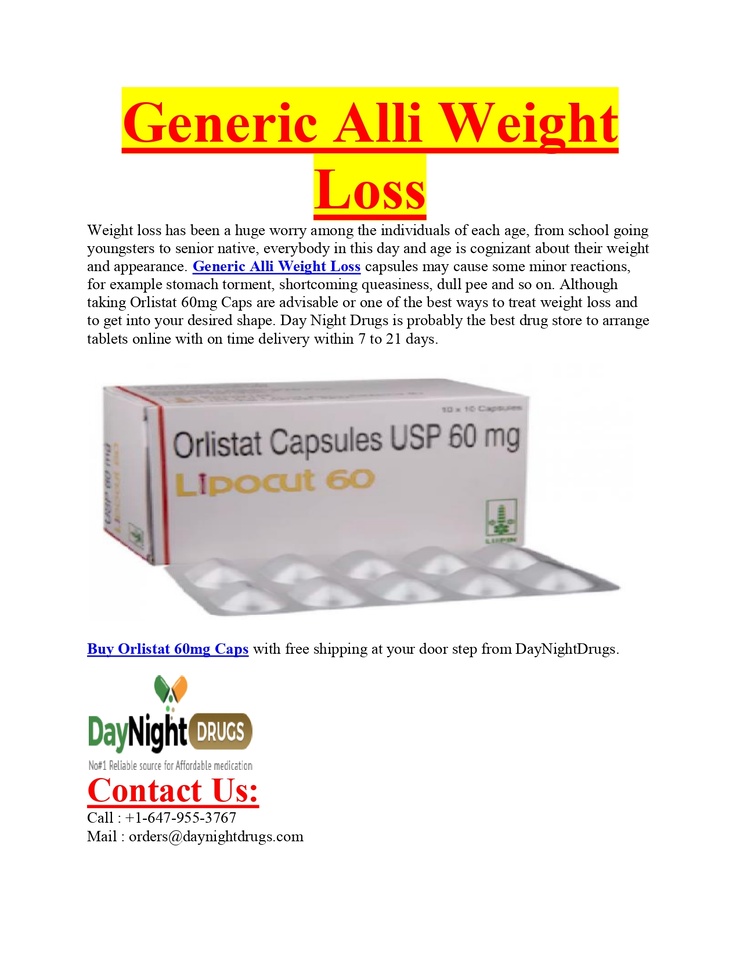 Generic Alli Weight Loss Capsules