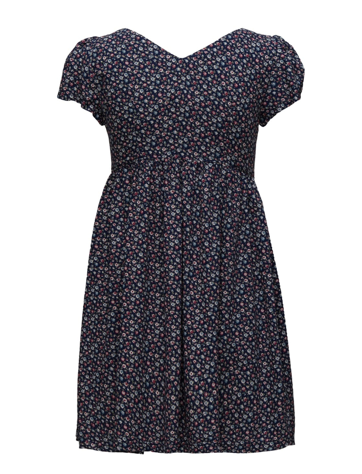 Denim & Supply Blue Multi-color Floral Print Button-front Babydoll Casual Dress