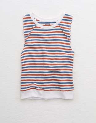 Aerie AE striped sleeveless fleece tank - NEW!