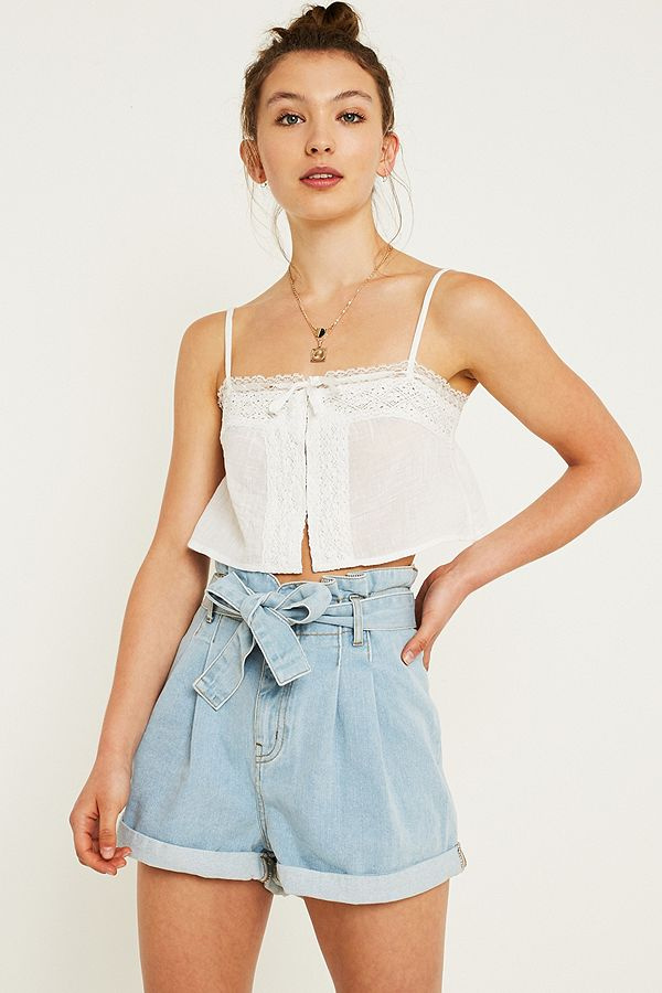 BDG Paperbag Tie Mom Short | Urban Outfitters Canada