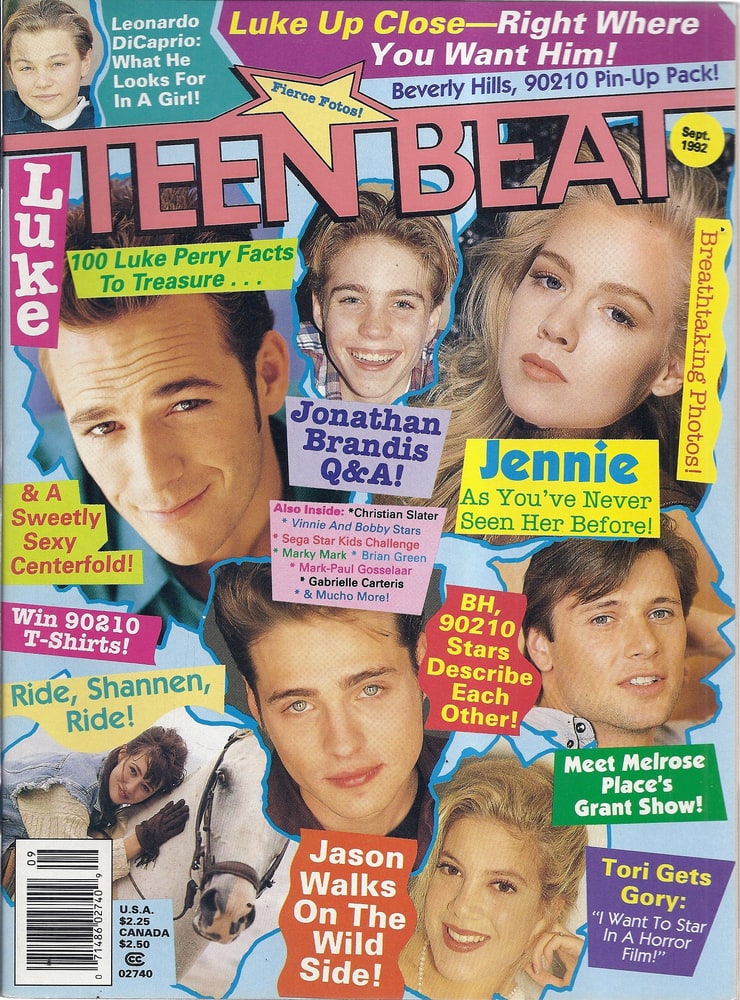 Teen Beat Magazine (September 1992 - Luke Perry, Jonathan Brandis, Jason Priestley)