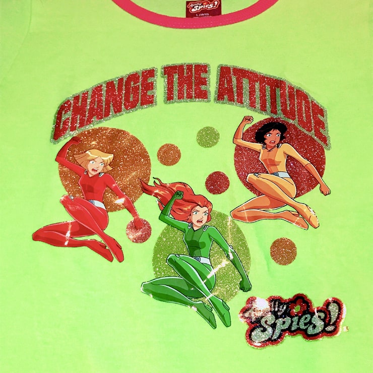 Green Totally Spies Glitter Ringer tee \nLength...