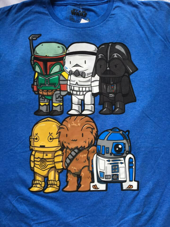 Star Wars T-Shirt FifthSun Vader Boba Fett Chewy R2D2 C3PO Graphic Tee - Size: M