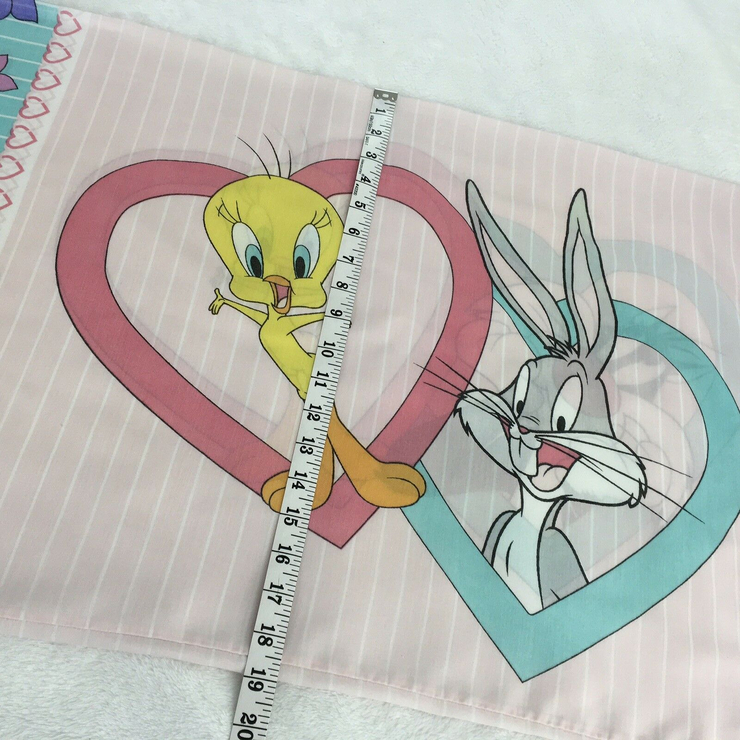 Warner Bros Vintage Pillowcase Tweety Bugs Bunny Sylvester Cat 1996 Looney Tunes