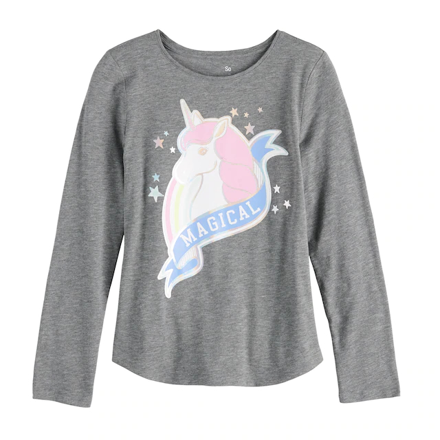 Girls 6-20 & Plus Size SO® Long Sleeve Graphic Tee