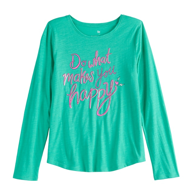 Girls 6-20 & Plus Size SO® Long Sleeve Graphic Tee