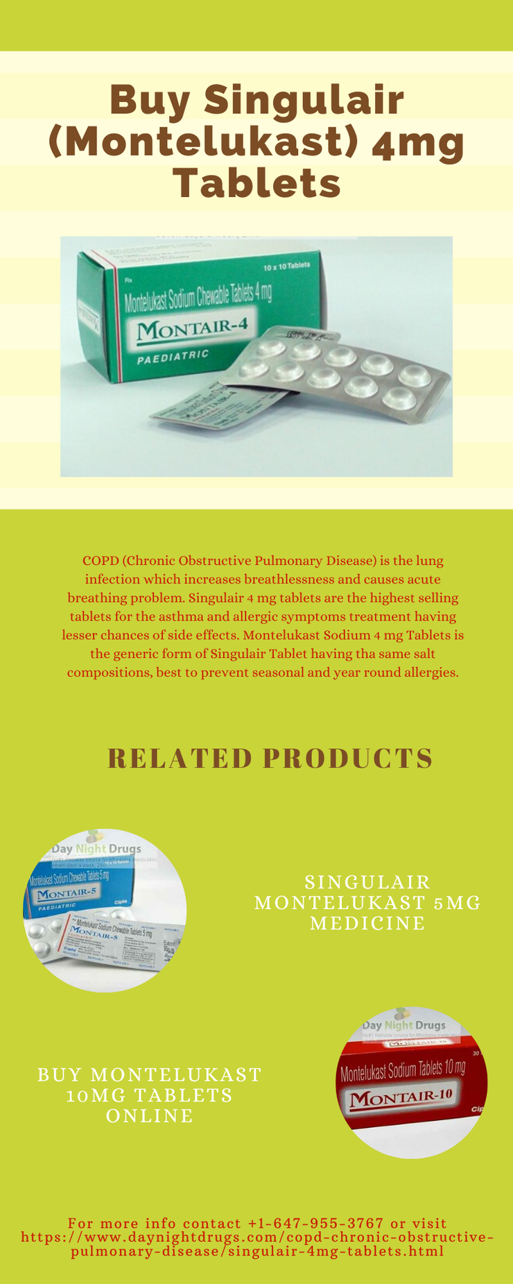 Buy Singulair (Montelukast) 4mg Tablets