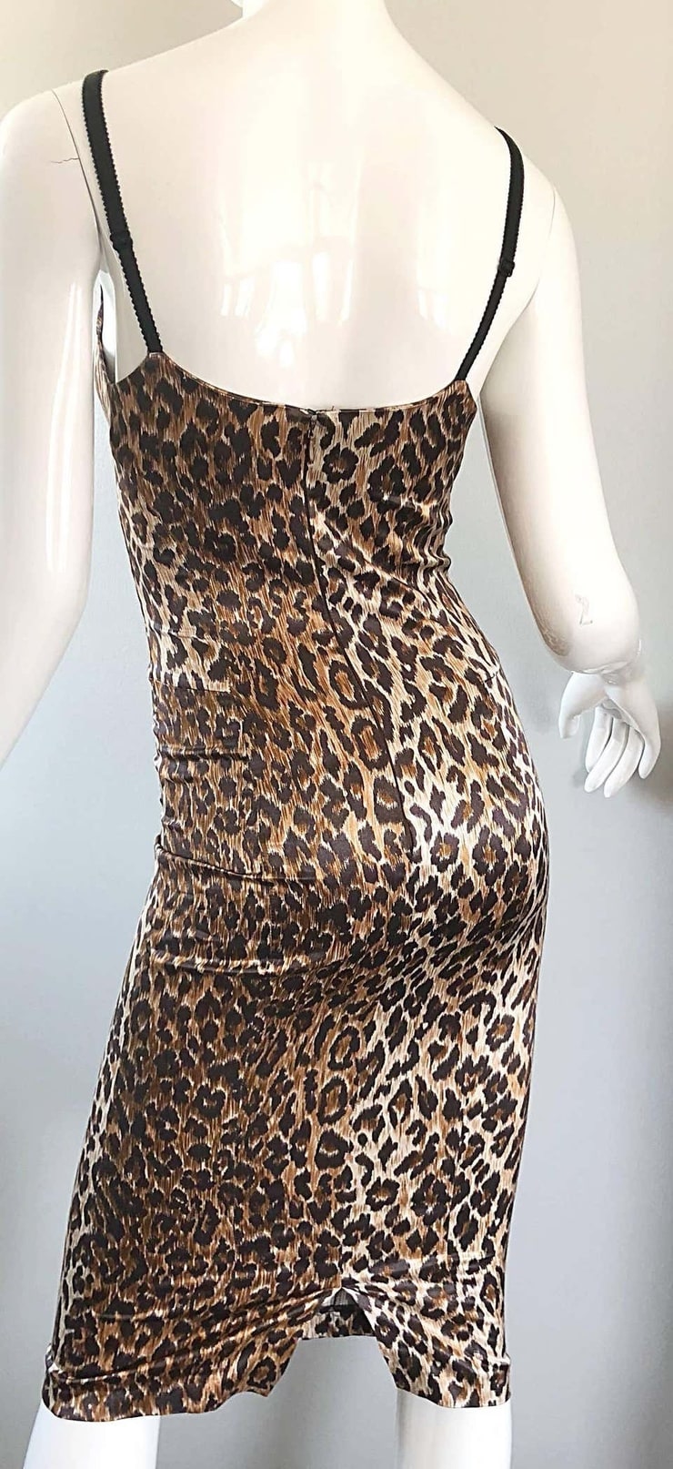 1990s Dolce and Gabbana Iconic Leopard Print Sexy Vintage 90s Bustier Dress