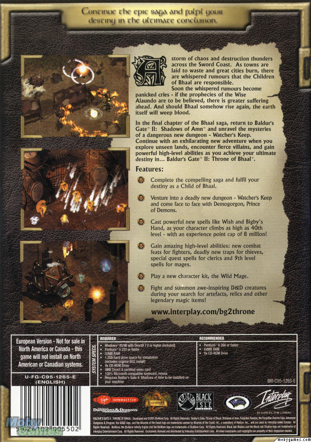 Image of Baldur's Gate II: Throne of Bhaal