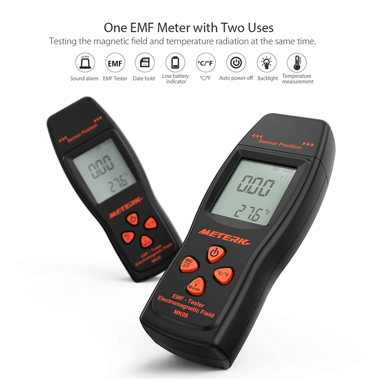 Meterk EMF Meter Field Radiation Detector Handheld Mini