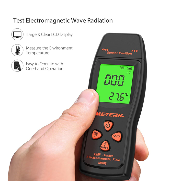 Meterk EMF Meter Field Radiation Detector Handheld Mini