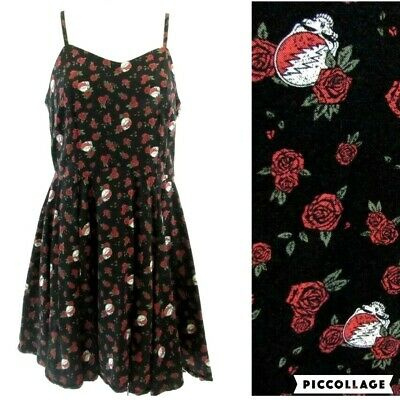 Junk Food Women's Grateful Dead Sleeveless A-Line Dress - Black M