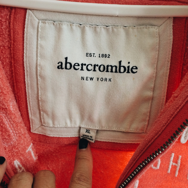 Picture of Pink Abercrombie and Fitch zip up hoodie RRP £45