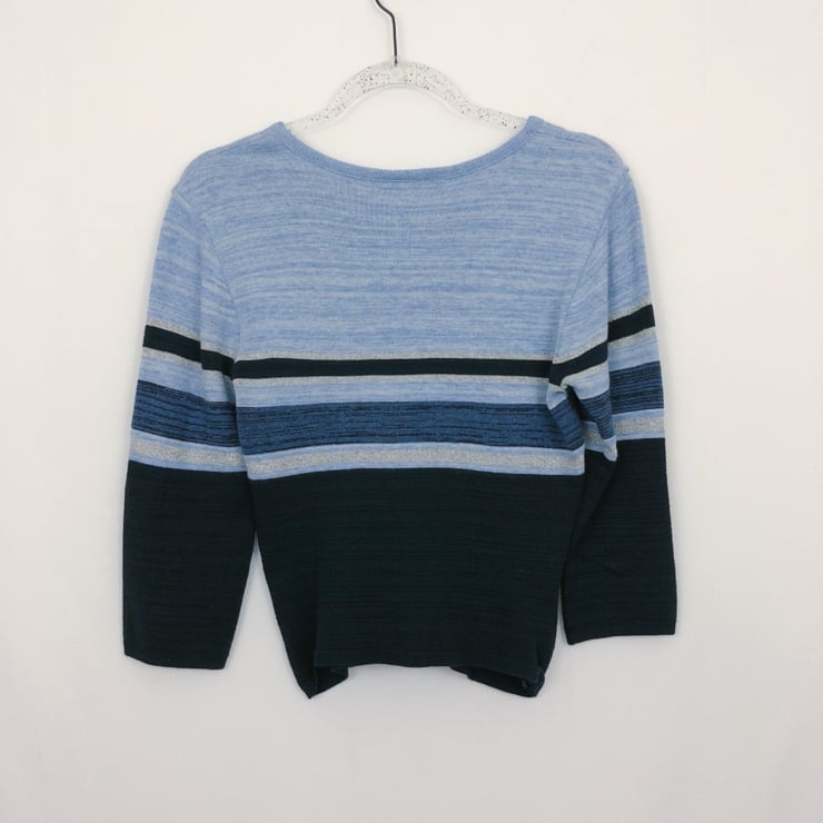 Vintage 90s striped sweater top! Nice different... image