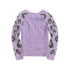 Justice Girls Fuzzy Print Knit Sweater