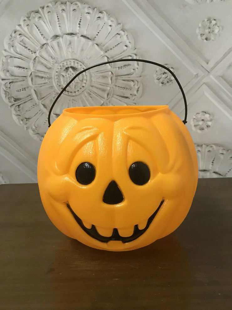 General Foam Plastic Vintage Jack-O-Lantern Pumpkin Halloween Candy Pail Bucket