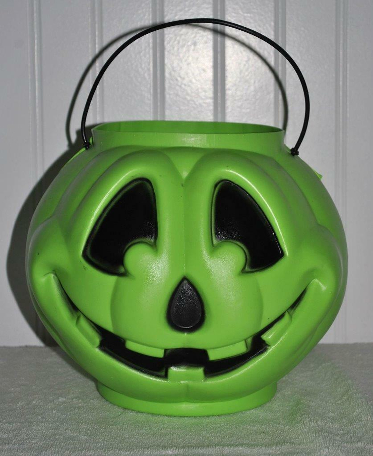 Picture of Vintage General Foam Plastics Green Pumpkin Jack O Lantern