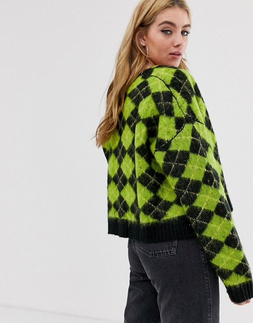 The Ragged Priest oversized cardigan in check | ASOS