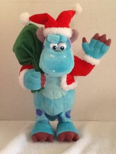 Disney Pixar Monsters Inc. Sulley Santa Christmas Dancing Musical Toy Doll Plush