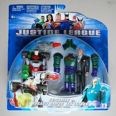 2003 Justice League Superman vs. Assault Armor Lex Luthor Action Figure 2 Pack