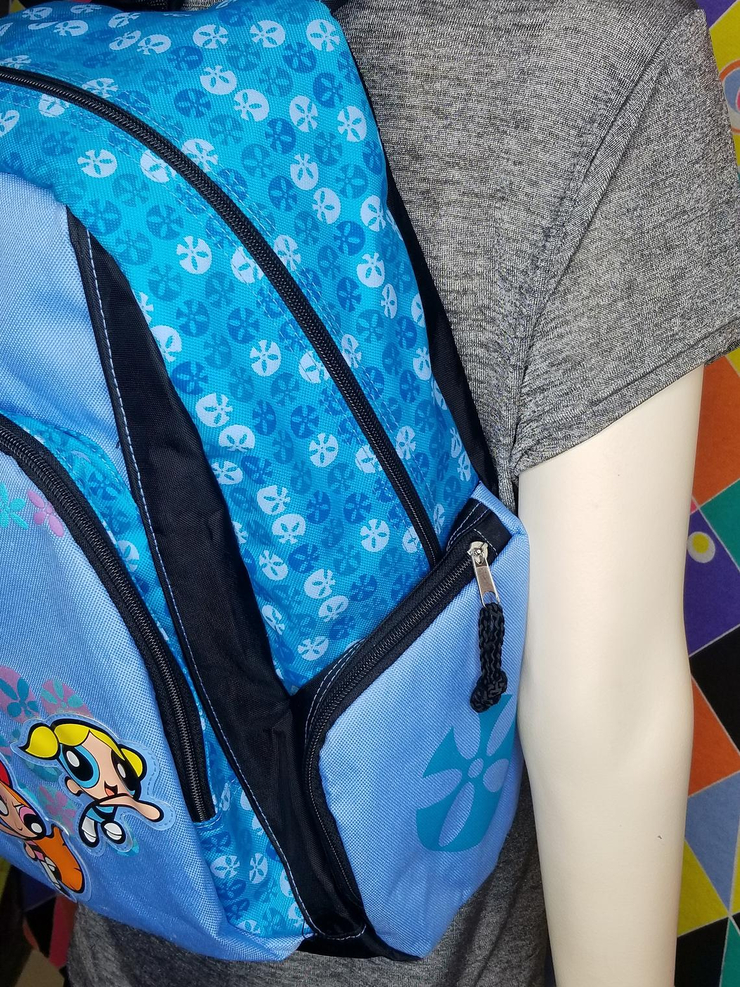 Vintage POWERPUFF GIRLS Blue Full Size Backpack Bag Cartoon