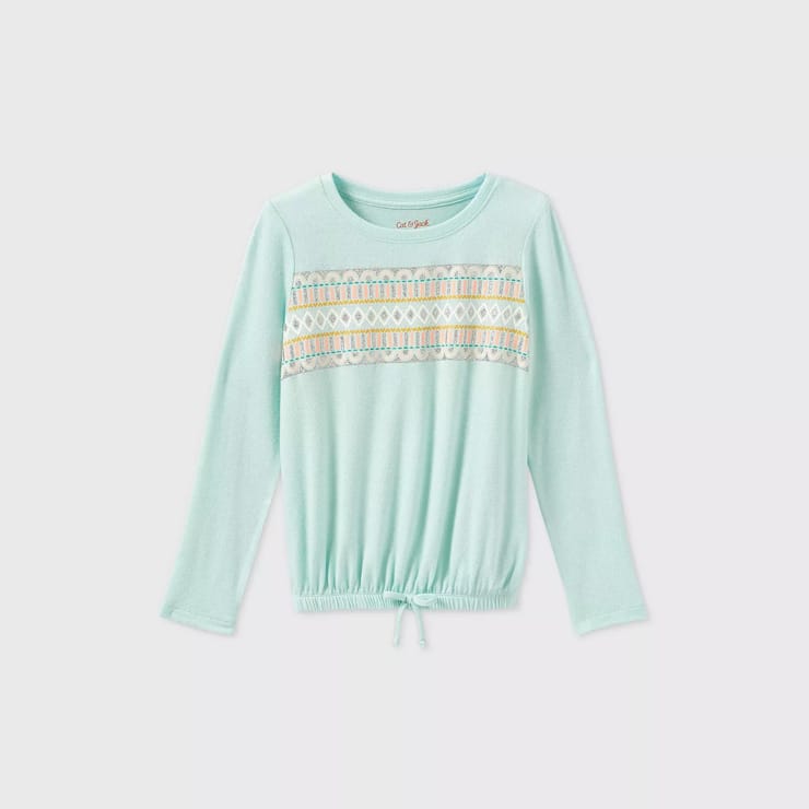 Girls' Long Sleeve Printed Cozy Pullover - Cat & Jack™