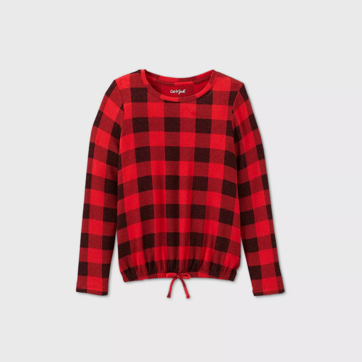 Girls' Long Sleeve Printed Cozy Pullover - Cat & Jack™