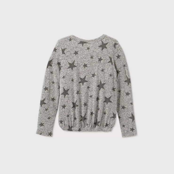 Girls' Long Sleeve Printed Cozy Pullover - Cat & Jack™
