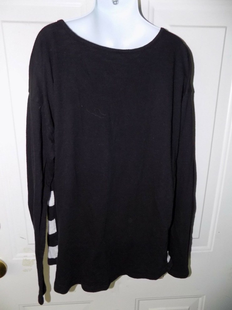 Justice Letter M Black/White Long Sleeve Shirt Size 12/14 Girl's