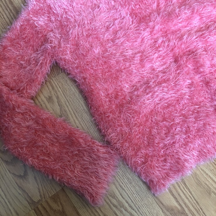 90s style Mohair / Fluffy Pink Sweater\n\nReminds me...