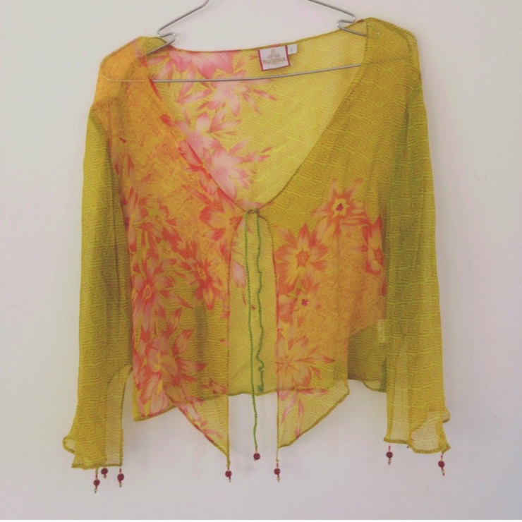 Little Buddha Vintage 90s top. Floral detailing with...