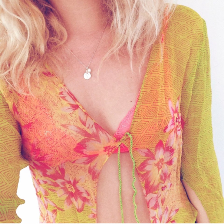 Little Buddha Vintage 90s top. Floral detailing with...