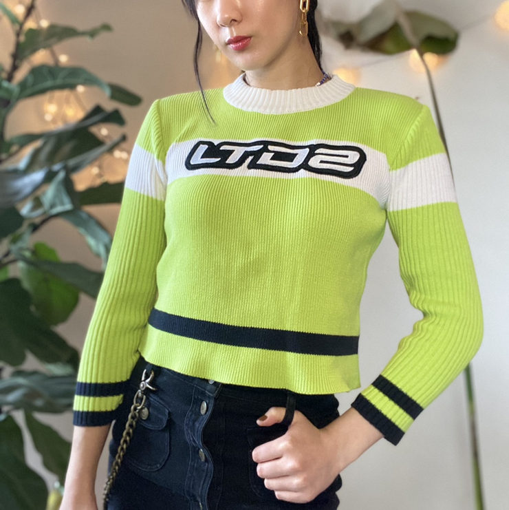 Limited Too neon green black and white street...