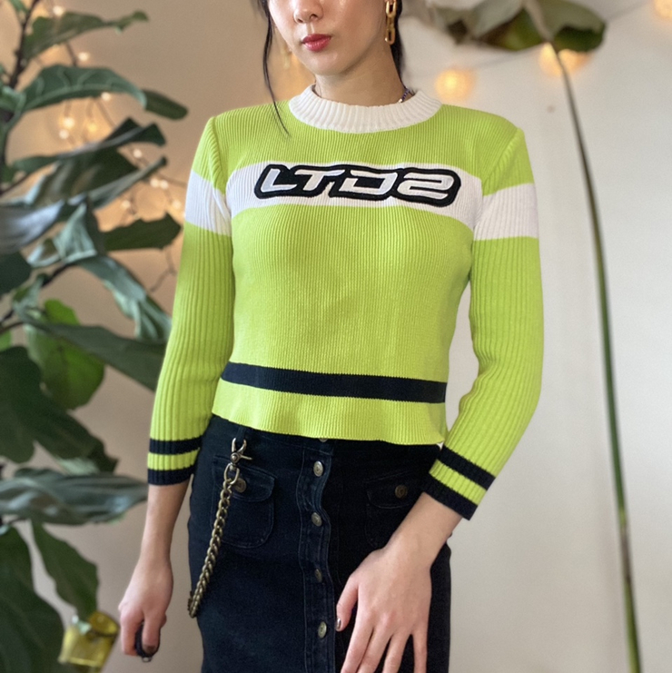 Limited Too neon green black and white street...