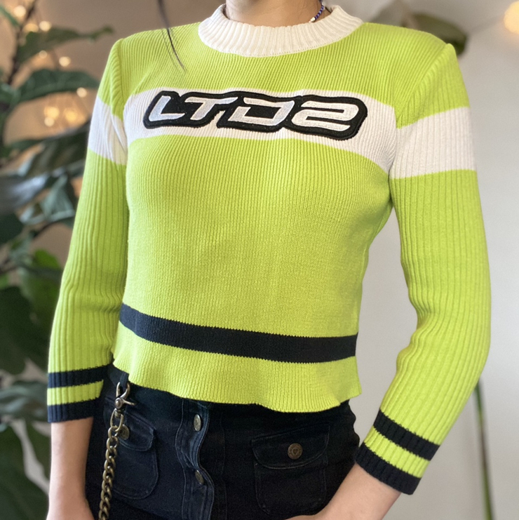 Limited Too neon green black and white street...