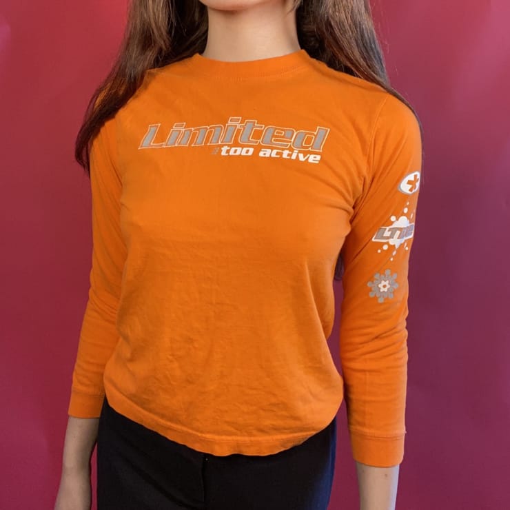 Bright orange Y2k 90s vintage long sleeve top \n\n...