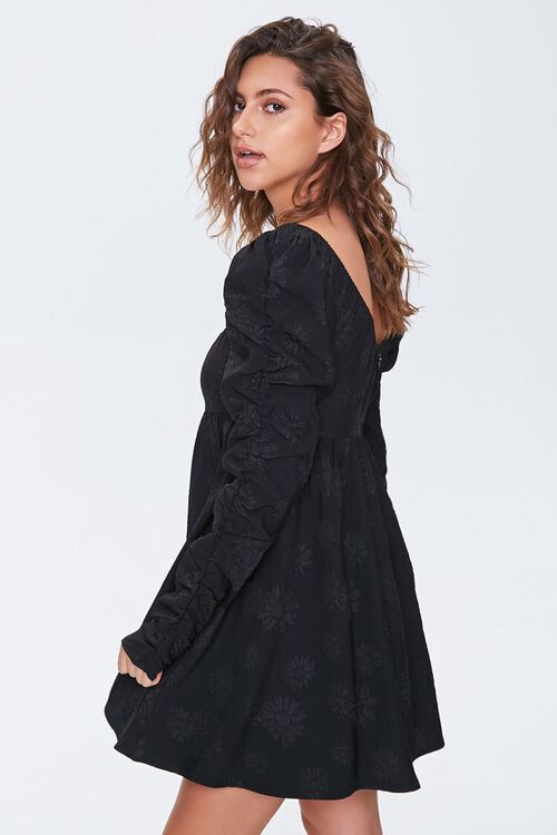 Floral Jacquard Mini Dress